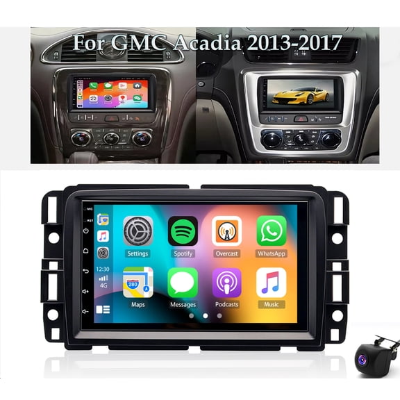 Corfhy Android 15 Car Radio for GMC Acadia 2013-2017, 7-inch TouchScreen with Wireless CarPlay & Android Auto GPS Navigation,SWC, 4+64G