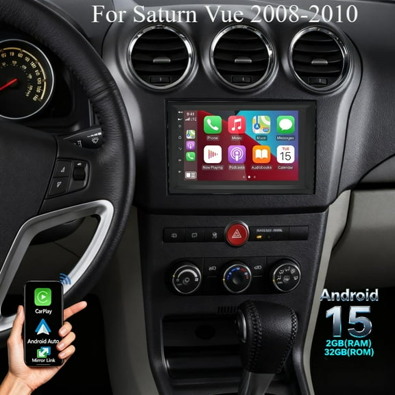 Molaner Android 15 Car Stereo 7 inch for Saturn Vue 2008-2010 Fit for Carplay Android Auto Support GPS Navi WiFi Bluetooth, 2+32G