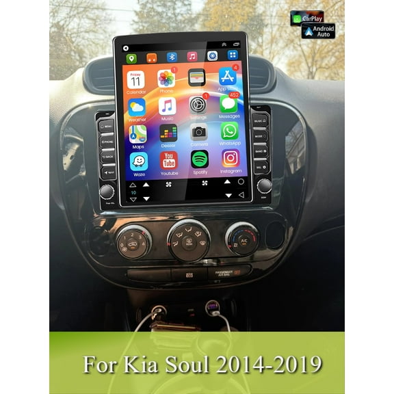 Molaner Android 15 Car Stereo Radio Fit for KIA Soul 2014-2019 9.7" Touch Screen Car Radio Multimedia Player Fit for Wireless Carplay & Android Auto WiFi Bluetooth GPS, 2+32G