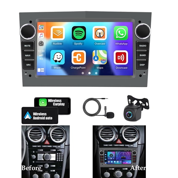 Corfhy Android 15 Car Stereo Upgrade Radio for Opel Astra Vectra Corsa Zafira Meriva 2003-2011, 7 Inch Touchscreen with Carplay&Android Auto, BT5.0 GPS Navi SWC, 4+64G