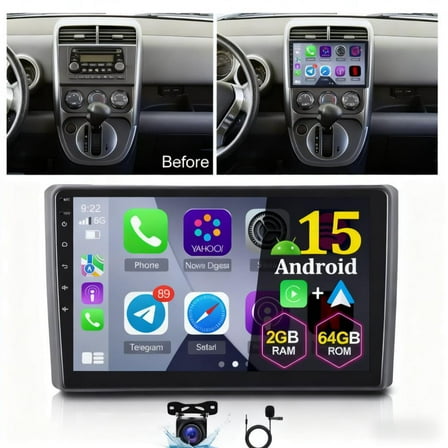 Molaner Android 15 Double Din Car Radio Compatible with Honda Element 2003-2006, 10" Touch Screen Car Stereo Fit for Wireless Carplay Android Auto, 2+64G