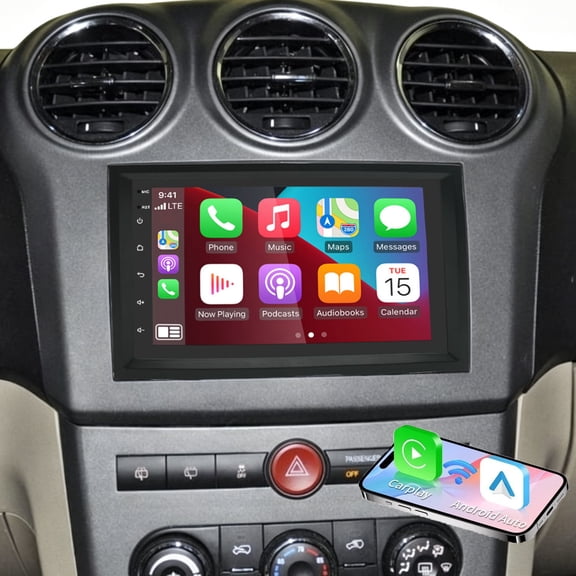 Corfhy Android 15 Double Din Car Stereo for Saturn Vue 2008-2010, 7 inch Touch Screen Fit for Carplay Android Auto GPS/Bluetooth/FM/Steering Wheel Control, 2+32G