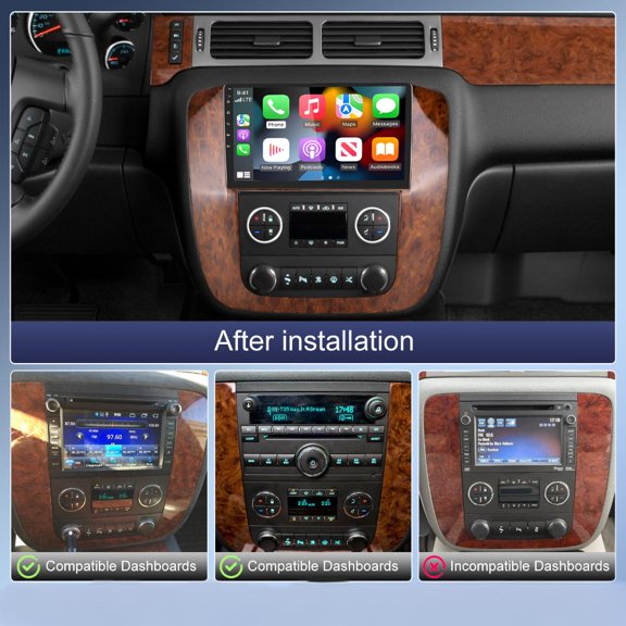 Corfhy Android Car Radio Stereo for GMC Yukon Chevy Silverado LTZ Chevrolet Tahoe Suburban 2007-2012 with Carplay Android Auto, 9 inch Touch Screen for Car Stereo with Bluetooth GPS WiFi, 2+32G