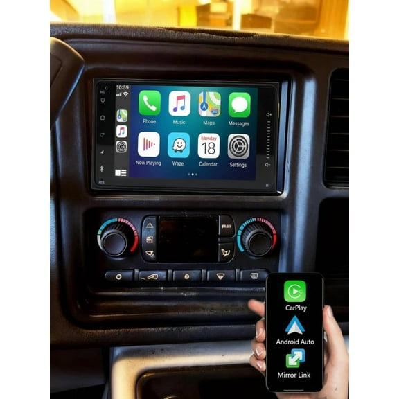 Molaner Car Radio for GMC Yukon 2003-2007 7" Android 15 Touch Screen Stereo Head Unit Fit for Wireless Carplay Android Auto GPS Bluetooth WiFi SWC FM RDS Mirror Link, 2+32G