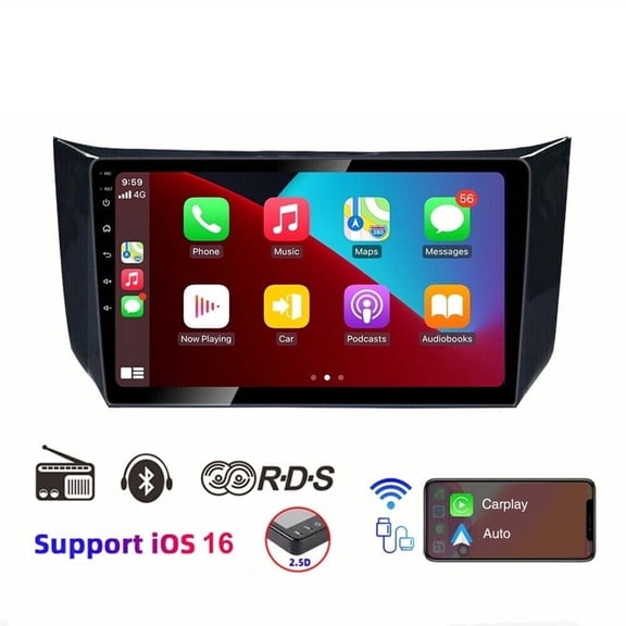 Corfhy Car Radio for Nissan Sentra Sylphy 2013-2017 with Wireless Carplay Android Auto,9" Android 13 Car Stereo Touchscreen Bluetooth Navigation GPS WiFi FM/AM SWC Multimedia Player,2+32G