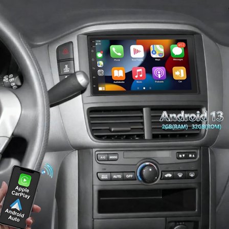 Molaner Car Radio for Honda Pilot 2003-2008 Android 13 Fit for Wireless CarPlay/Android Auto, 7" Touch Screen/GPS Navigation/Bluetooth/FM, 2+32G