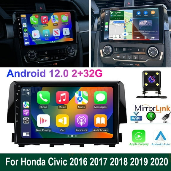Corfhy Car Stereo for Honda Civic 2016-2020 9 inch Android 13 Touch Screen Car Radio Receiver w/Carplay Android Auto WiFi GPS Navigation Bluetooth FM, 2+32G
