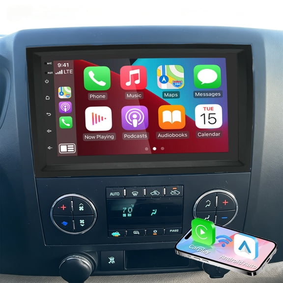 Corfhy Double DIN Radio for GMC Sierra 1500/2500 2007-2014 Upgrade, Fit for Carplay Android Auto 7 inch Touch Screen Android 15 Support SWC GPS Navigation WiFi BT, 2+32G