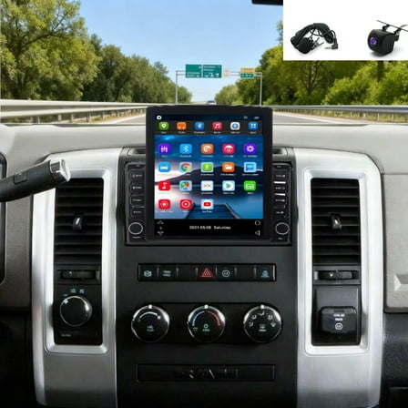 Molaner Double Din Car Stereo for Ram 1500 2009-2012 Fit for Carplay&Android Auto, 9.7" Touchscreen Android 13 with Bluetooth ,FM Car Radio,GPS Navigation, 2+32G