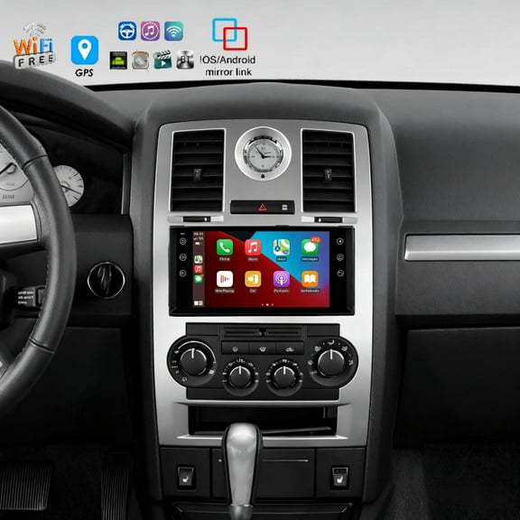 Molaner Upgrade Android 15 Radio for Chrysler 300/300C 2007-2010 Fit for Wireless Carplay&Android Auto,7 inch Touchscreen Bluetooth Car Radio with GPS, WiFi, FM Radio,Backup Camera,SWC, 2+32G