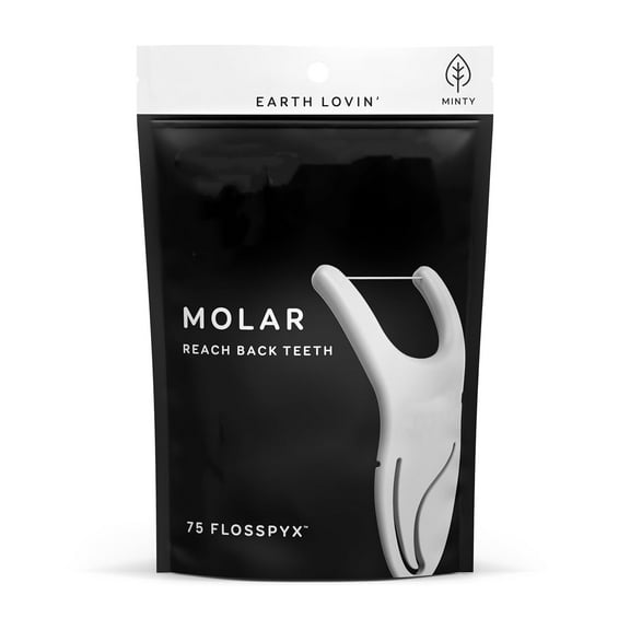 Molar Flosspyx, Floss Picks, 75 Count, Dental Flossers, Minty Flavor