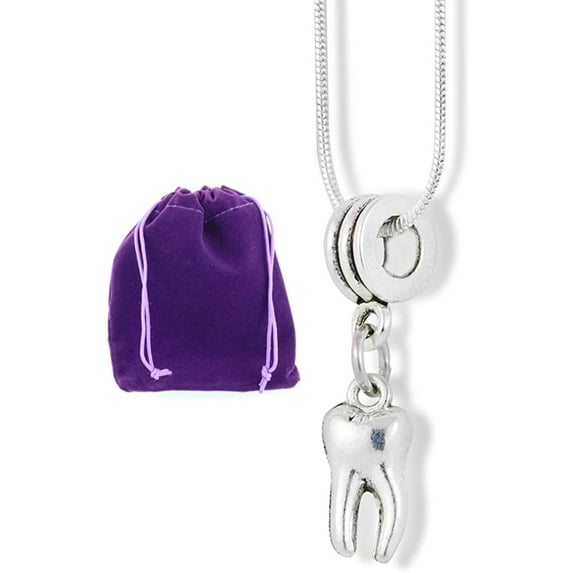 Molar Tooth Charm Snake Chain Necklace