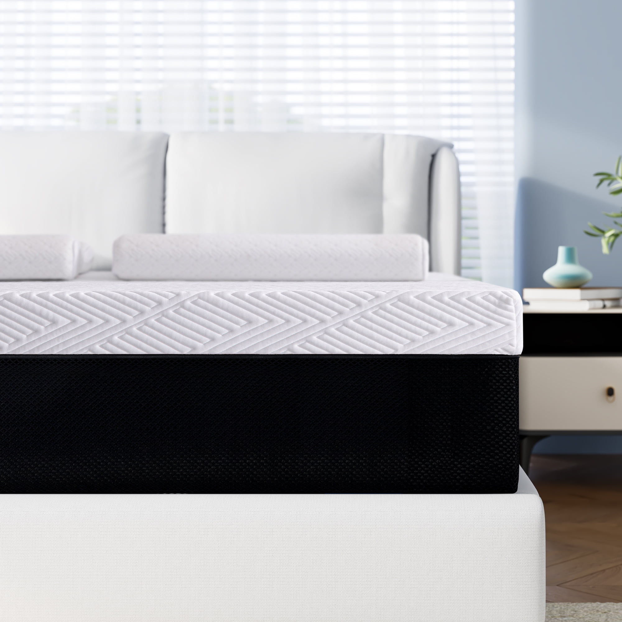 Molblly 14 inch Full Size Plush Mattress Gel Memory Foam BedinaBox