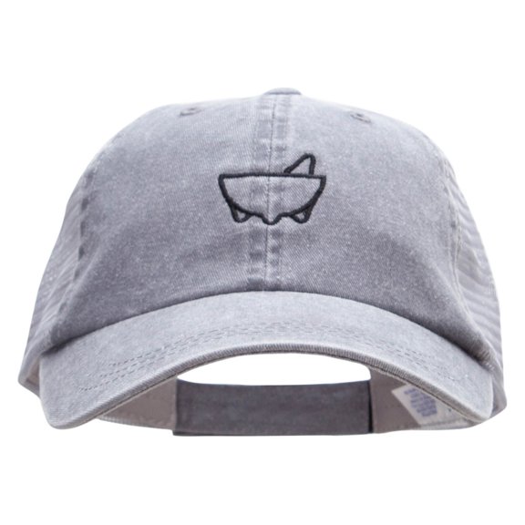 Molcajete Embroidered Washed Trucker Cap - Lt Grey Grey OSFM