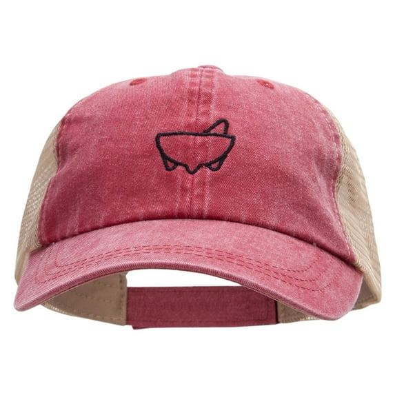 Molcajete Embroidered Washed Trucker Cap - Wine Tan OSFM