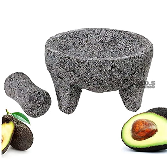 Molcajete Mini Small 5" Mortar & Pestle Salsera Salsa Guacamole Tejolote Metlapil Lavastone Aztec Mayan Toltec Volcanic Rock Ancient Traditional Pre-Hispanic Antique Grinding Stone Metlapil Bowl