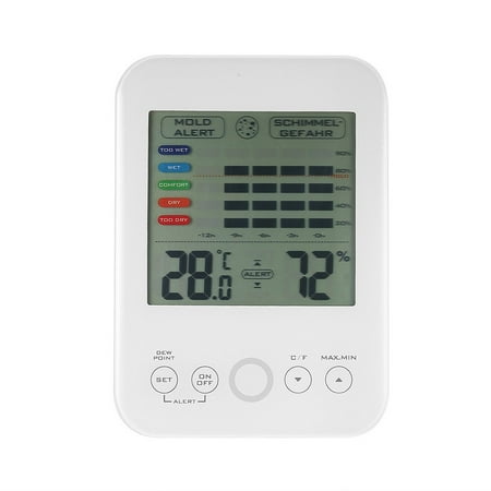 Mold Alarm Digital Hygrometer Thermometer With Mold Alarm And Lcd Display