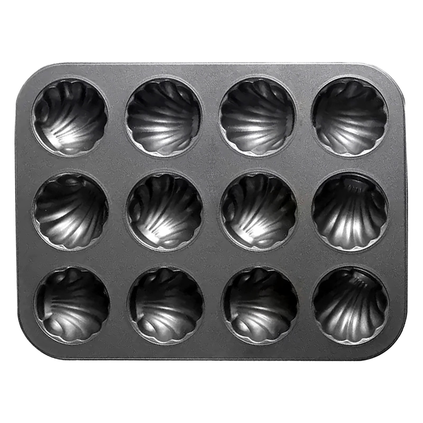 Mold Cake Pan for Madeleine, 12-Cavity Non-Stick Spherical Shell ...