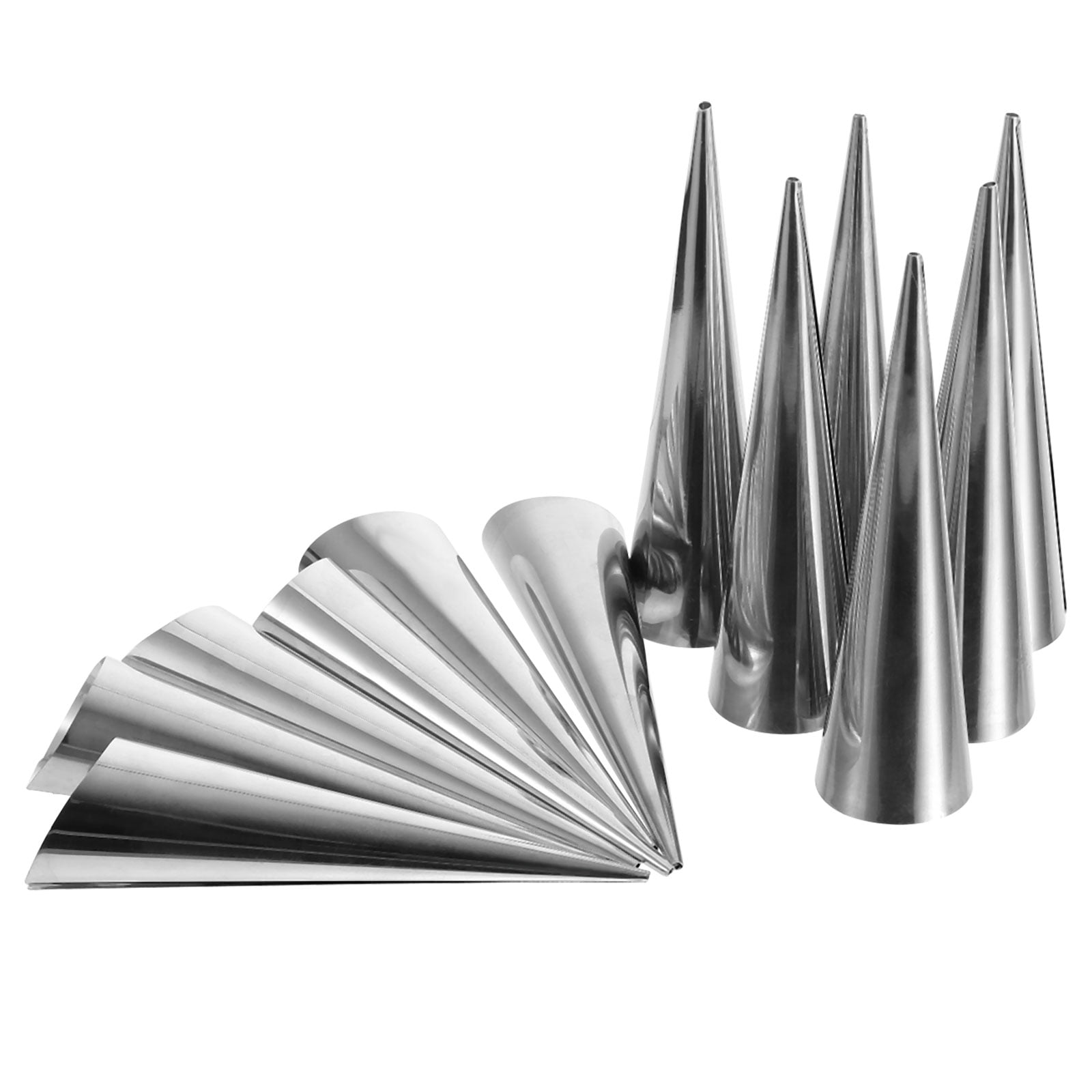 Mold Cannoli Molds Cream Horn Shells 12 Pcs Croissant Conical Stainless