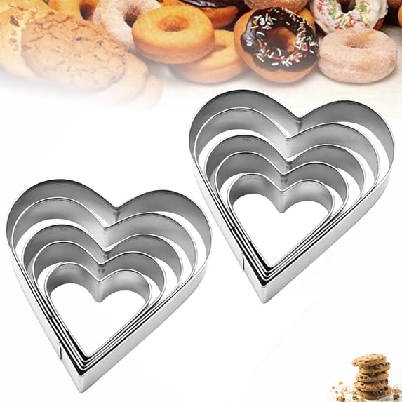 Mold Clearance Sale Cute Cake Tools Heart Shape Cutters Stainless Plastic Cookie Cutter Set,1PC