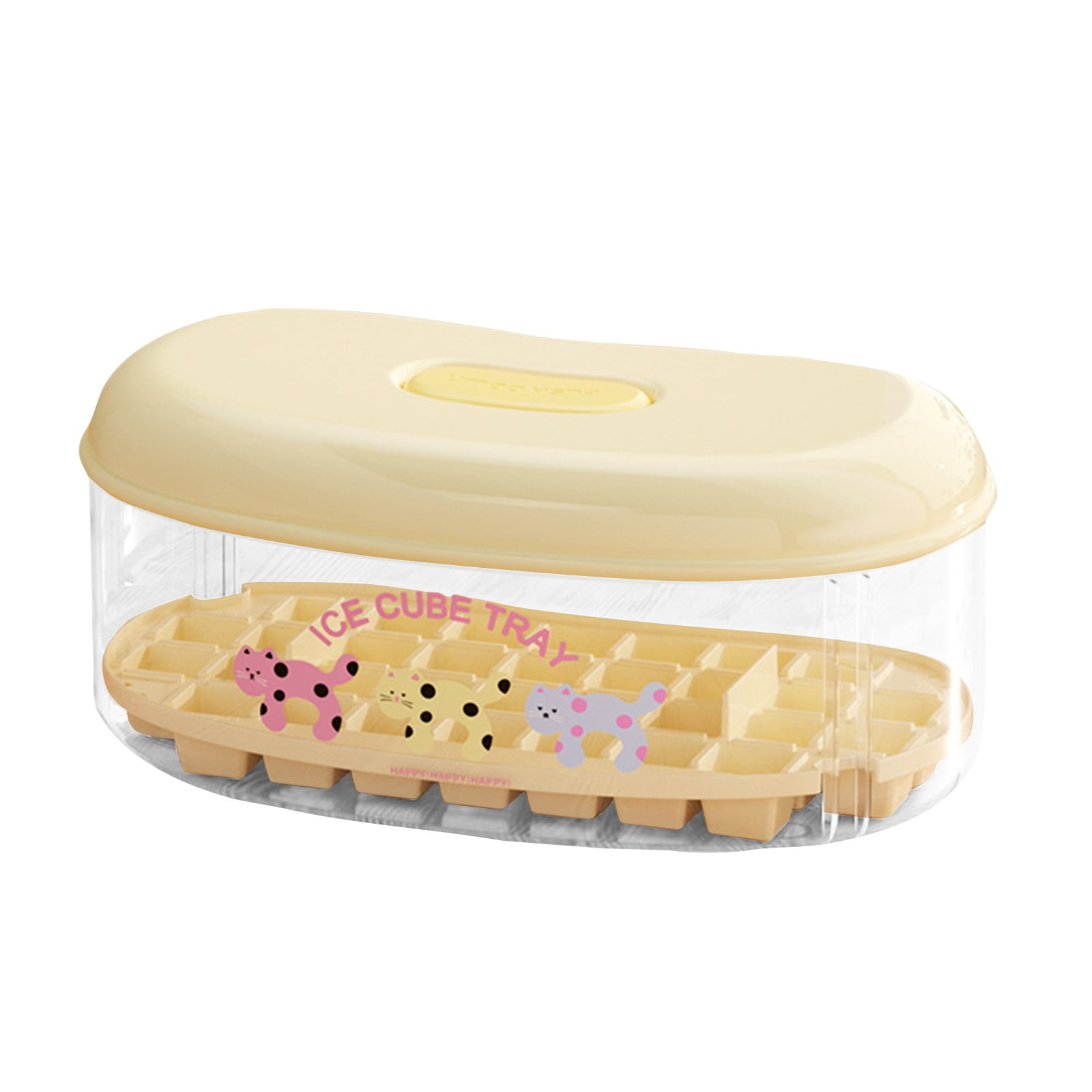 Mold Ice Making Press Refrigerator Ice Box,Household Food Grade Homemade Ice Storage Box with Lid,a Reusable Food Storage Container for Ice Cubes Freezer Organization and Cold Drinks