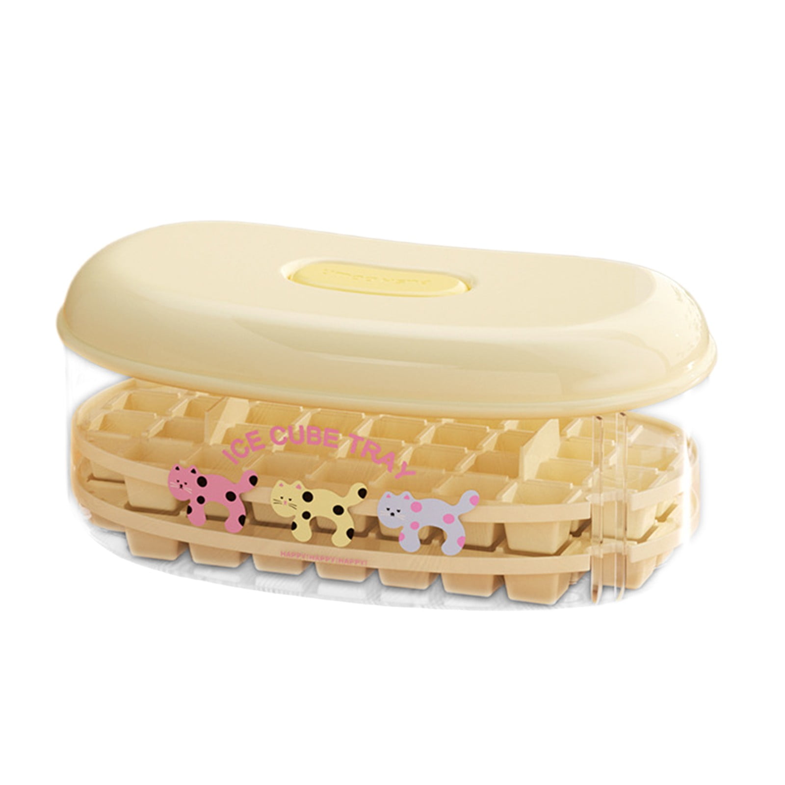 Mold Ice Making Press Refrigerator Ice Box,Household Food Grade Homemade Ice Storage Box with Lid,a Reusable Food Storage Container for Ice Cubes Freezer Organization and Cold Drinks
