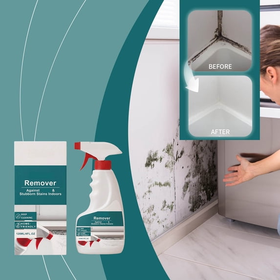 Mold Mildew Remover Spray Household Gentle Cleaner Stain Odor Eliminator for Bathroom Kitchen 120ml