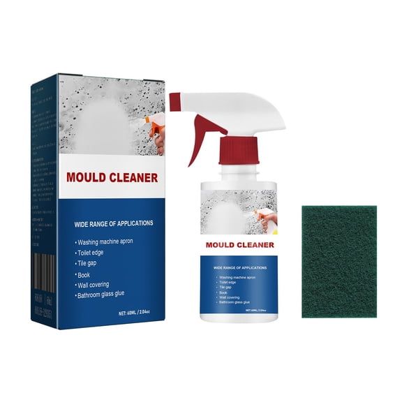 Mold and Mildew Remover Spray, Multipurpose Household Cleaning Agent for Bathroom Tile Grout, Kitchen Sink Caulk, and Wall Seams, No-Scrub Gel Formula, 60ML