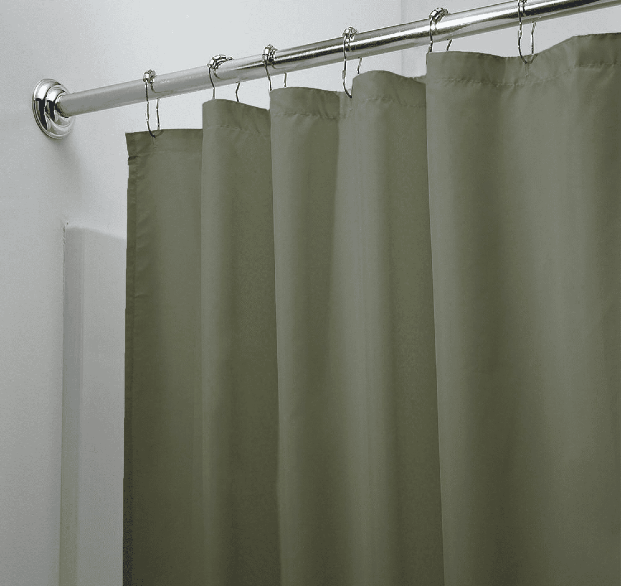 GoodGram Fabric Shower Curtain Liners With Mesh Pockets - White