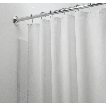 Mold & Mildew Resistant Fabric Shower Curtain Liner - White