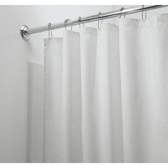 Mold & Mildew Resistant Fabric Shower Curtain Liner - White