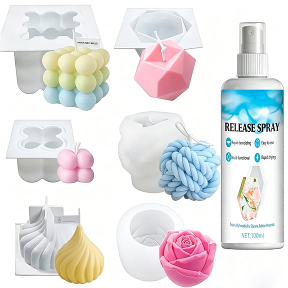 Mold Release Spray for Silicone Molds, Fast-drying Demolding Agent for Resin Epoxy Casting, Soap Candle Making