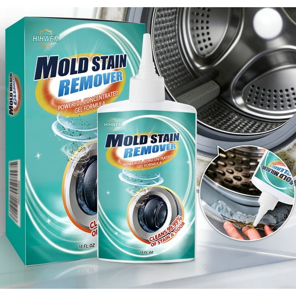 Mold Remover Gel Household Washing Machine Cleaner for Washer Sealant Tiles Grout Bathroom Cleaning Home Kitchen Sinks Cleaning, 10 Oz
