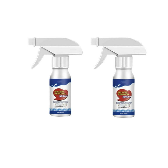 Mold Remover Spray Mildew Cleaner 60ml, Instant Mold Stain Remover for Bathroom Kitchen Walls, No Scrub Mildew Removal Spray for Tiles Grout Shower Curtains Multi Surface Cleaner