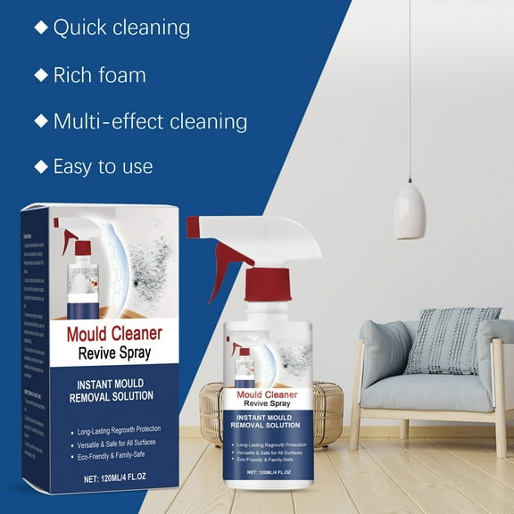 Mold Remover Spray, Mildew Cleaner with Deep Penetrating Formula, No Scrubbing Required for Bathroom Shower Tiles Grout, Prevents Regrowth, Stain Removal Spray