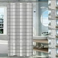 thumbnail image 1 of Mold Resistant Fabric Shower Curtain with Hooks, Waterproof Quick Dry Bathroom Partition Curtain 1 Panel, Wet Dry Separation Bath Curtain, Standard Size for Home Bathroom Decor, 1 of 3