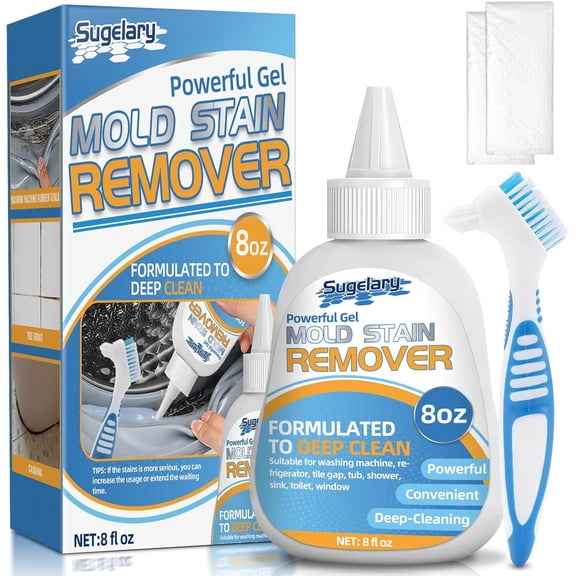 Mold Stain Cleaner Gel, 8 Fl oz All-Purpose Gel for Home Use on Washing Machine Gasket, Bathroom Grout, Sink, Shower, Caulk, and Front Loader Seal