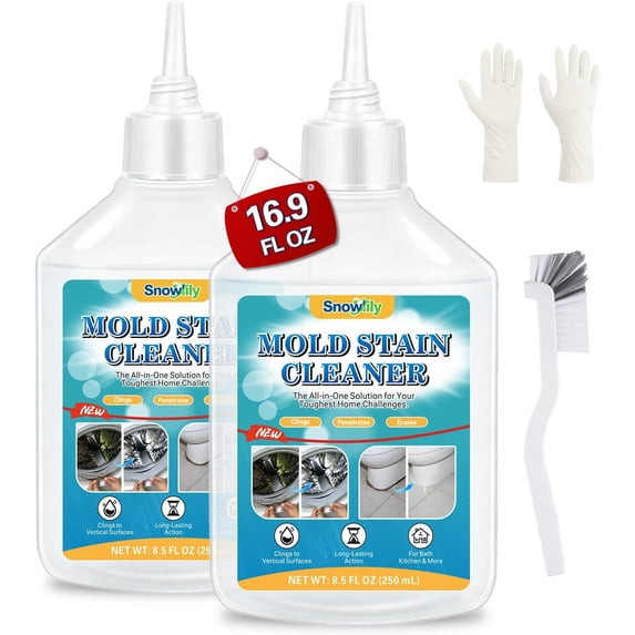 Mold Stain Home Remover Gel,16.9 Fl Oz Heavy-Duty Household Cleaner for Washing Machine Gasket,Grout Caulk, Bathroom,Bathtub,Refrigerator Strips,Front Load Washer Gasket, Grout Cleaner,Toilet gap