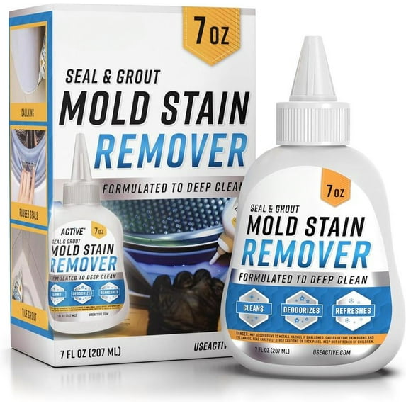 Mold Stain Remover Gel Cleaner Heavy Duty Stain Cleaner for Front Loader Washing Machine Seal, Bathroom Grout, Shower, Caulk - Front Load Washer Cleaning Solution - 7 Fl Oz