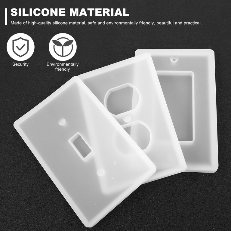 3 Stampo In Silicone Per Copriinterruttore Fai Da Te – Per Resina, 3 Formati (Singolo, Doppio, Triplo), Riutilizzabile - 3