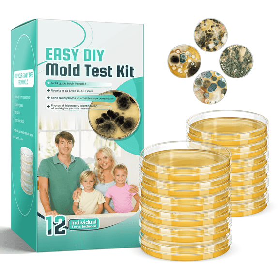 Mold Test Kit for Home Detection: 12 Simple DIY Science Kits for Fastly Testing Home Surfaces & Air Quality Detector & HVAC Monitor Includes Detailed Identification Guide