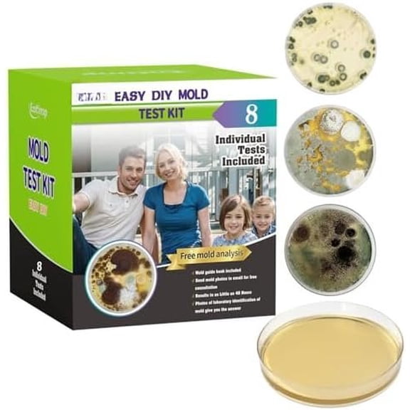 Mold Test Kit for Within 8 Individual Tests,DIY Detector at ,Surface Mold,HVAC,Indoor Air Quality Testing Kits,Black Mold Testing,Includes Detailed Mold Guide and Free Lab