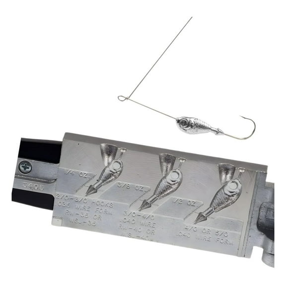 Do It Mold Ultra Minnow Spinner Mold - 1/4, 3/8, 1/2oz - SJU-3-SA - 3 Cavity Jig Form - Spinnerbait & Jig Making - RW-35/40 Insert - Fishing Lure Crafting grey 1/4, 3/8, 1/2 oz