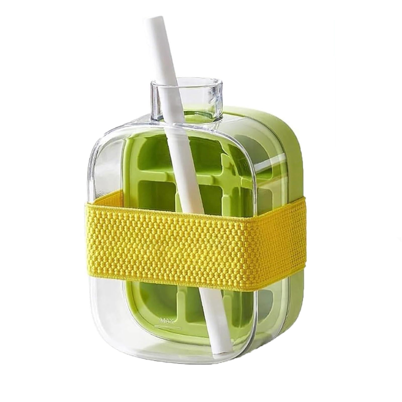 Mold Water Bottle - 500ml with Straw, Green, Includes Tie Strap for Easy Carrying, Perfect for Home, Office, Travel - Reusable Ice Maker Bottle for Chilled Drinks, BPA Free, Leak Proof