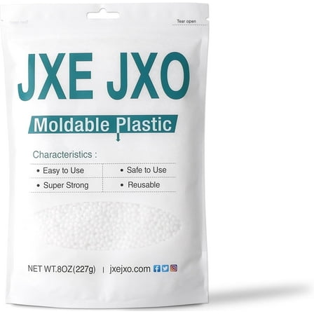 JXE JXO 8oz Moldable Plastic Pellets – Thermoplastic Beads for DIY Crafts, Repairs, Prototyping, Modeling & Halloween Decorations