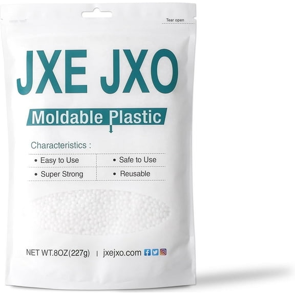 JXE JXO 8oz Moldable Plastic Pellets – Thermoplastic Beads for DIY Crafts, Repairs, Prototyping, Modeling & Halloween Decorations