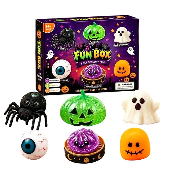 Moldable Sensory Fidget Halloween Advent Calendar for Adults 8 Piece Set for Stress Relief Office Party Favor Gift