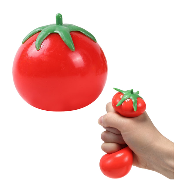 Tomato shaped slow rebound squishy squeeze fidget toy, soft sensory decompression accessory easing anxiety ,portable squeeze gadget for daily leisure, desktop display and holiday gift use