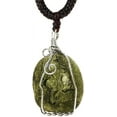 thumbnail image 1 of Moldavite Crystal Necklace,Czech Meteorite Stone Raw Pendant,Green,Irregular, 1 of 5