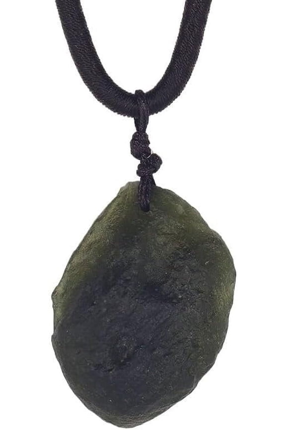 Moldavite Crystal Necklace,Meteorite Stone Birthstone Necklace Tektite,Irregular Shape